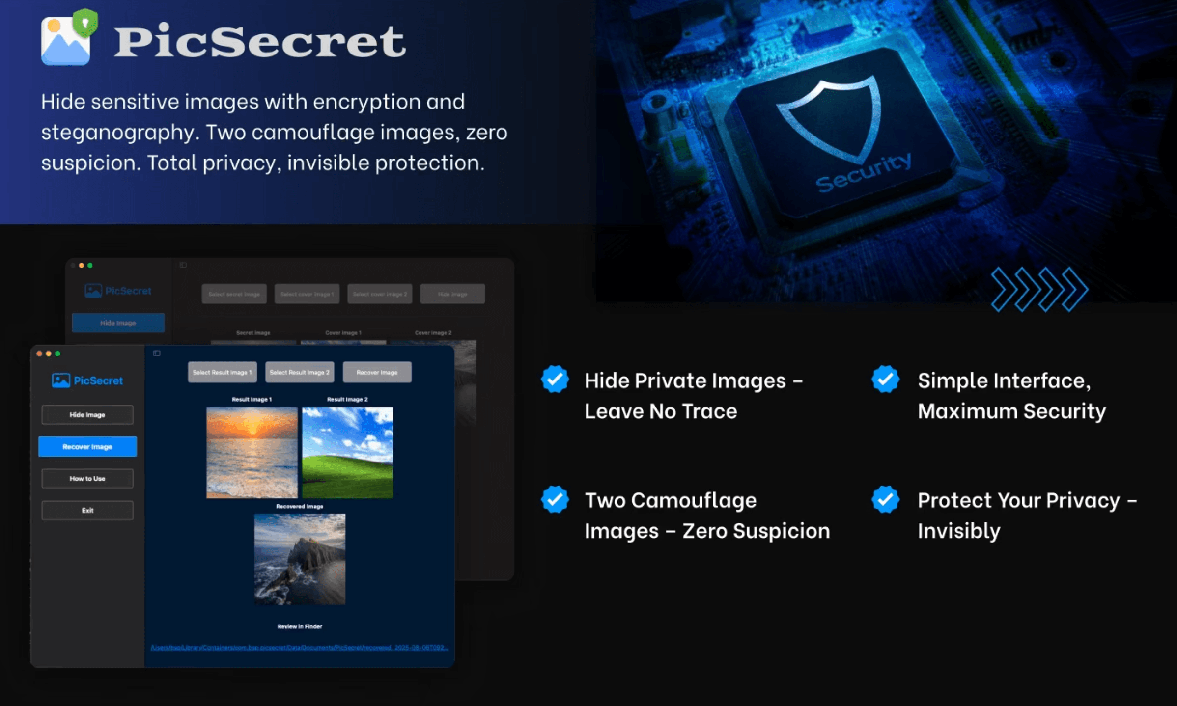 PicSecret privacy application overview